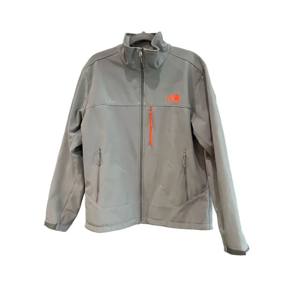 The North Face Mens Gray Pockets Full Zip Windbreaker Jacket Size Large
